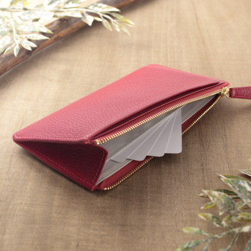 お札を折らないフラグメントケース/コンパクト長財布 イタリアンレザー