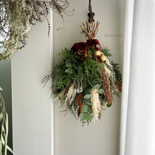 バンクシアと針葉樹のスワッグ＊ ドライフラワー クリスマス 特大 69