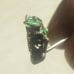 ＜＜前向きカエルのピアス空色　片耳＞＞　アマガエル 7枚目の画像