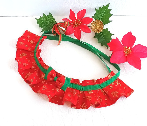 クリスマス短毛ファーシュシュ(赤くまさん)わんちゃん猫ちゃん用 短毛