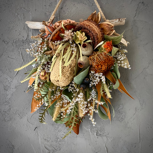 オープン記念⭐︎送料無料】流木ドライフラワータペストリーNO.8