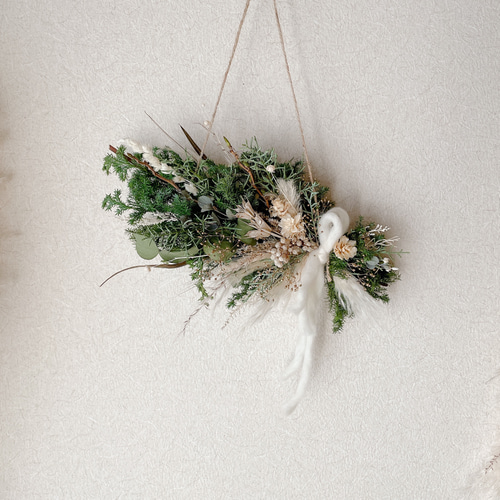 クリスマススワッグ 横長スワッグ ドライフラワー スワッグ 冬