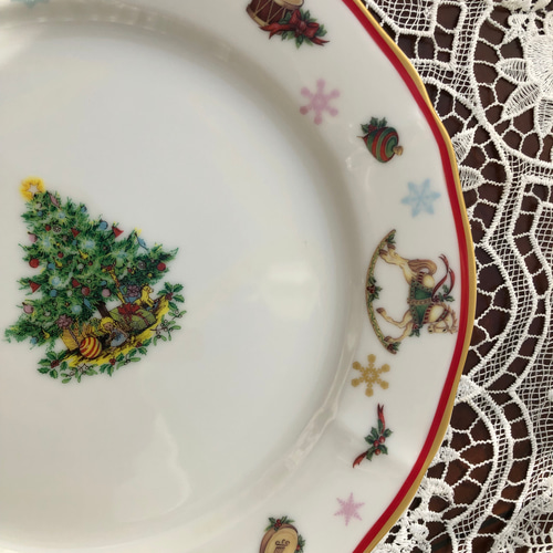 即納！2023クリスマスプレート電子レンジOK❤︎ポーセラーツ 大皿