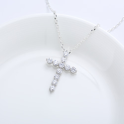 滿鑽 5A 瑞士 鑽石 十字架 s925 純銀 項鍊 聖誕節 生日 禮物 第5張的照片