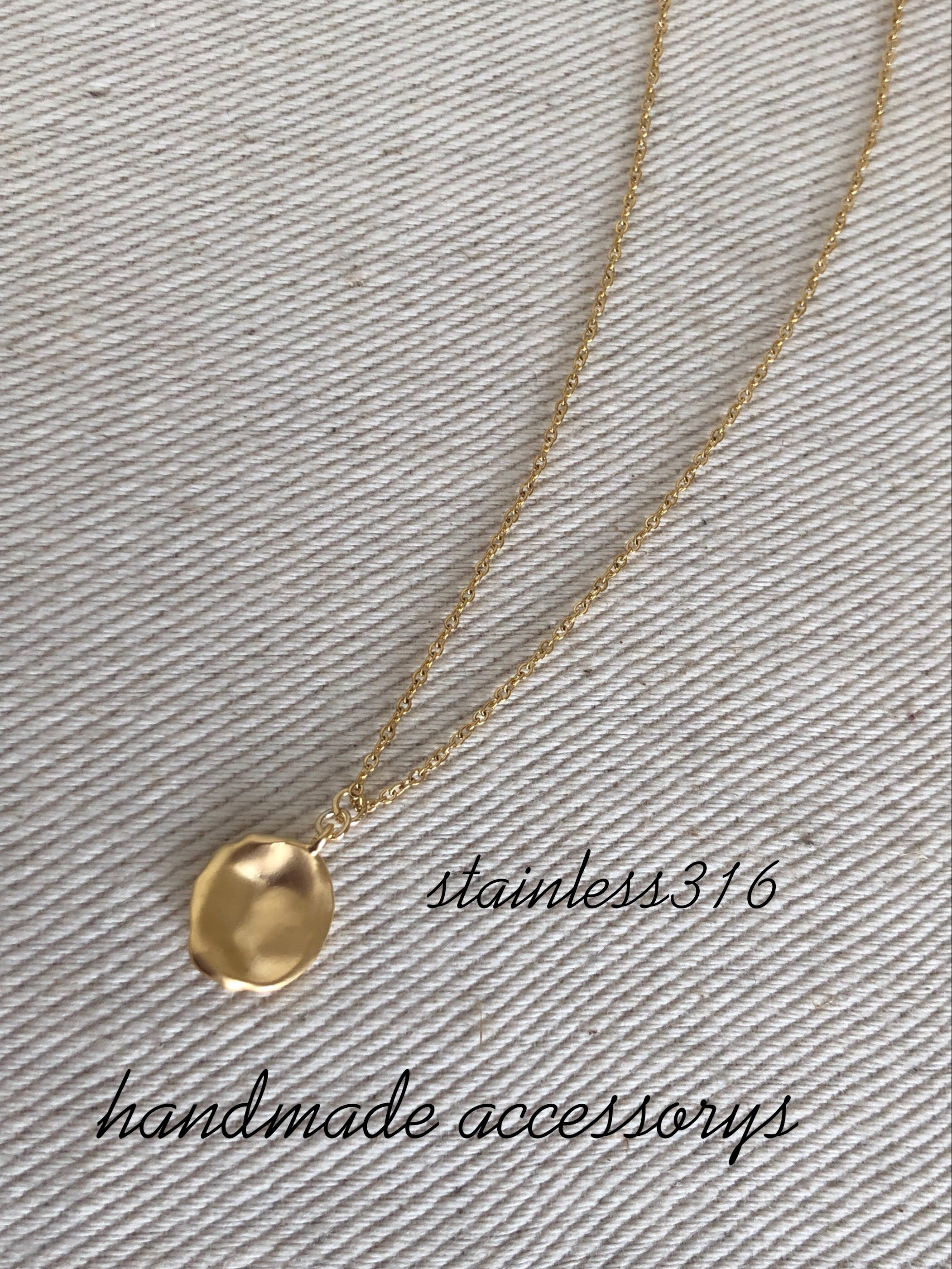 ラウンドマットゴールド　ネックレス　22k