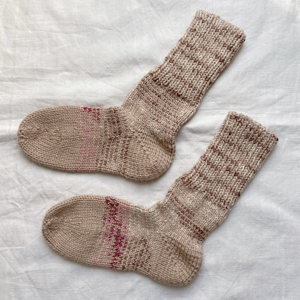 冷え性さんへ☆極暖☆ナチュラルソックス☆あったか厚手手編み靴下