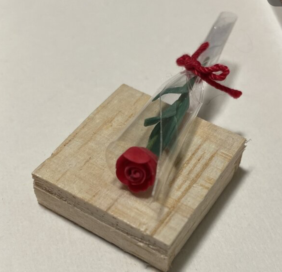 ミニチュア着物　白地　薔薇 ① はじめてのミニチュア着物づくり 道新文化センター ショーウィン