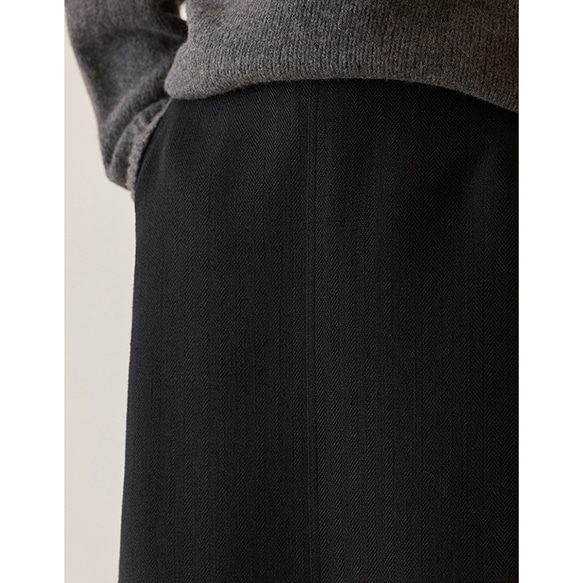 シンプル通勤スカート　ゴムウエストスカート　中厚スカート　ブラック　S-XL#398 2枚目の画像