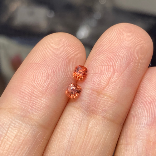SR184 宝石質 ペア 茶赤色 スピネル ミャンマー産 ルース 天然石 mika 