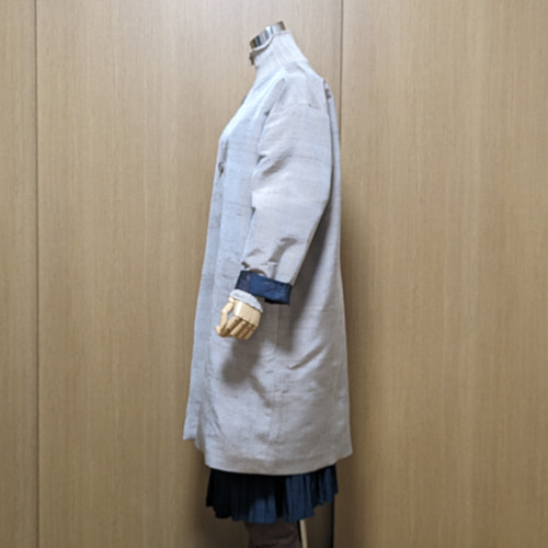 SOLD お値下げ中 着物リメイク リバーシブルコート 大島紬FREE SIZE  