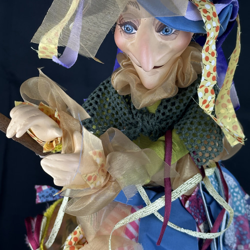 魔女人形 縁起物 幸福を与える白魔女人形 手作り ヨーロッパ 人形