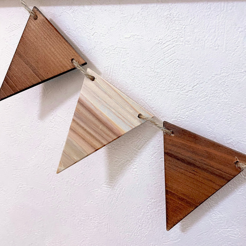 フラッグ枚数 変更可能 》天然木のウッドガーランド - natural