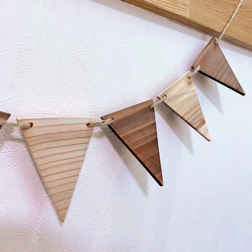 フラッグ枚数 変更可能 》天然木のウッドガーランド - natural