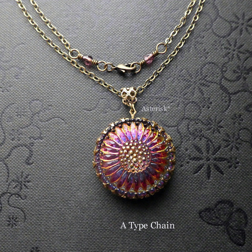 ビンテージ/BIJOUX.M.G/刻印/チェコガラス/ネックレス/ハート/ブルー ビンテージ/BIJOUX M G/刻印/チェコガラス/ネックレス/ハート