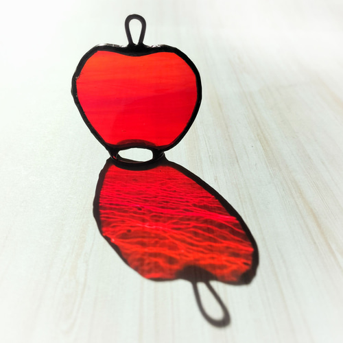りんご4点セット　林檎のステンドグラスランプとAppleガラス小物 リンゴ 〔apple〕 - オリジナルランプの専門店 Nijiiro Lamp