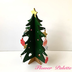 Creema限定　木製　クリスマスツリー　差し込み式　トールペイント 2枚目の画像