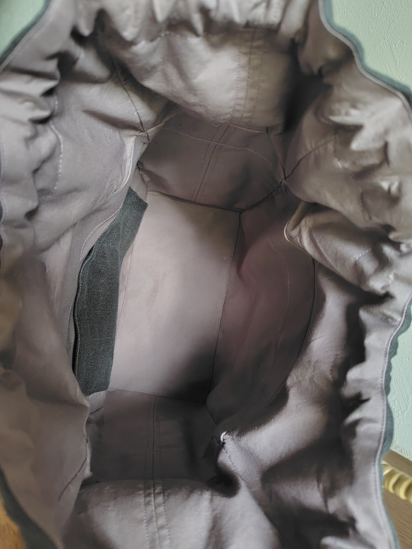 皮籐のかごバッグ(内巾着袋/チャコールグレー) 4枚目の画像