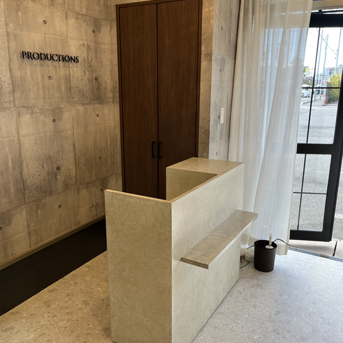 石っぽい レジカウンター 受付カウンター 机・デスク エバーグリーン