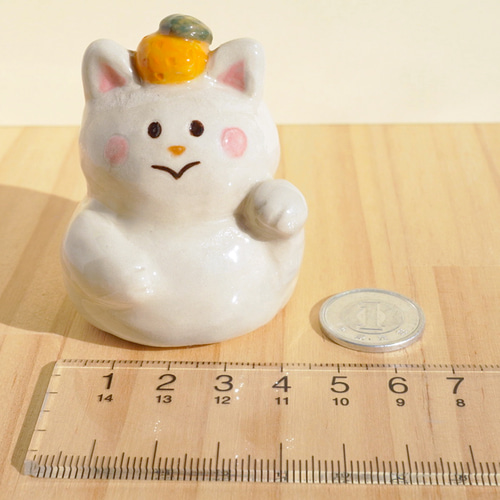 陶器]鏡餅ねこの置物[お正月 猫 白猫] 鏡餅 chopiandchoco 通販