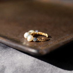 【戒指或耳夾！ ] 斯里蘭卡藍寶石與淡水珍珠耳夾（一隻耳朵）（#1100） 第11張的照片