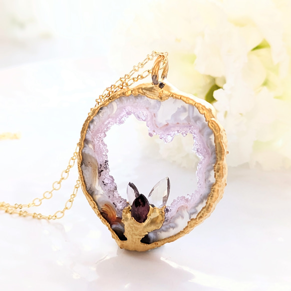 R様お取り置き品 トレジャーメノウ（メノウジオード）スライス ハート  