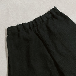 ラミーリネンウール ロングパンツ ワイドパンツ color : ブラウン・ブラック〈送料無料〉 12枚目の画像