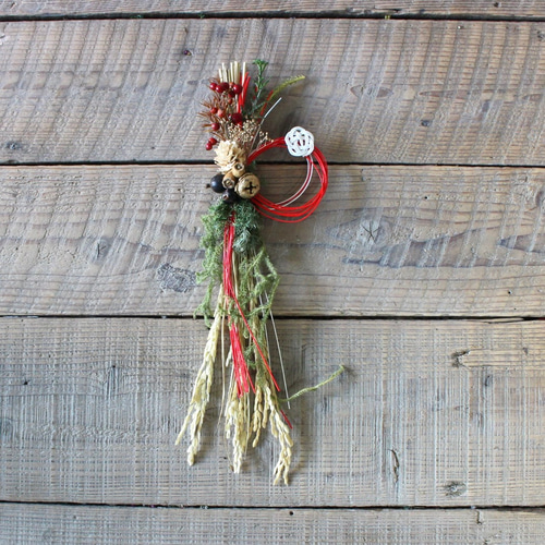 お正月飾り ☆一点物☆ 水引 縦 A しめ縄・しめ飾り 花香枯高 kakacoco