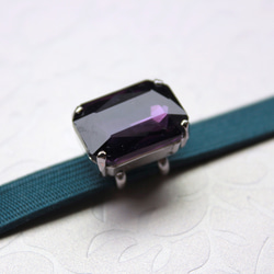 ●帯留 bijou rectangle●紫 3枚目の画像