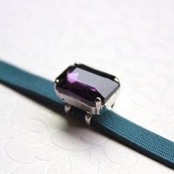 ●帯留 bijou rectangle●紫 6枚目の画像