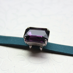 ●帯留 bijou rectangle●紫 5枚目の画像