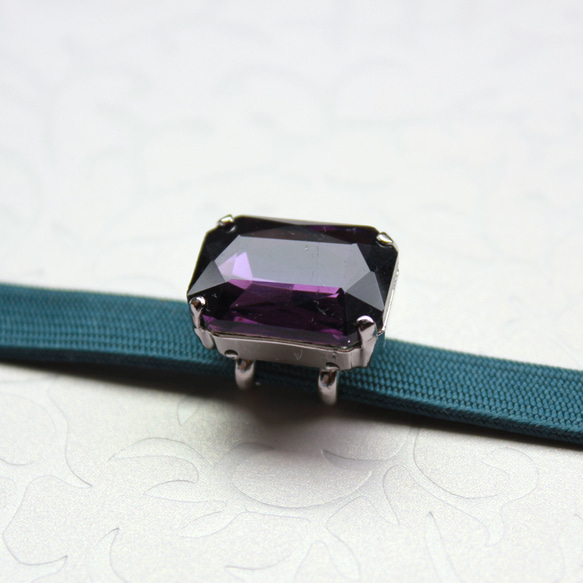 ●帯留 bijou rectangle●紫 5枚目の画像