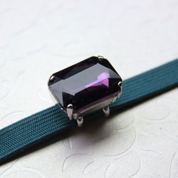 ●帯留 bijou rectangle●紫 2枚目の画像