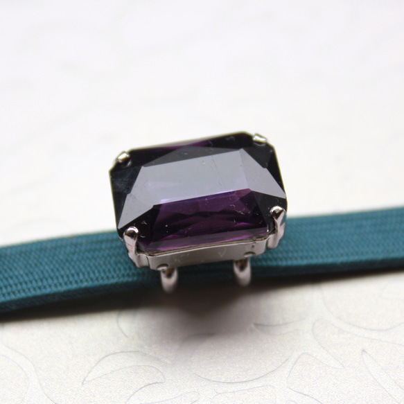 ●帯留 bijou rectangle●紫 4枚目の画像