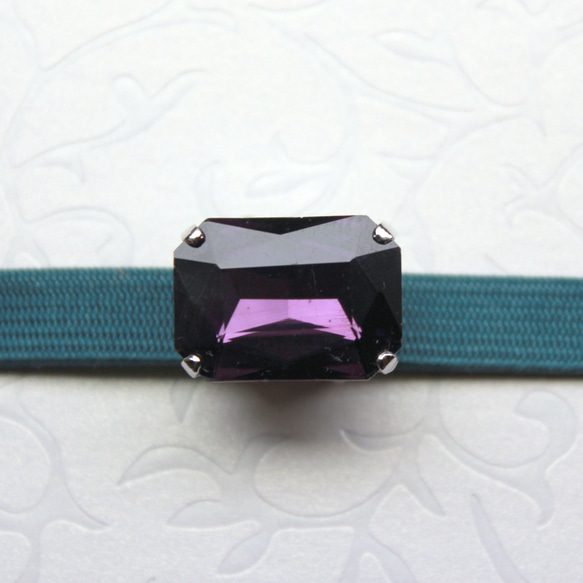 ●帯留 bijou rectangle●紫 1枚目の画像