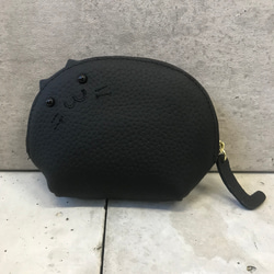 【本革】ネコキーポーチ／ネコグッズ 猫アイテム 大人可愛い ギフト プレゼント 猫好きアイテム 5枚目の画像