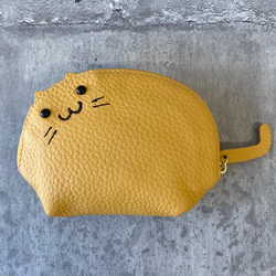 【本革】ネコキーポーチ／ネコグッズ 猫アイテム 大人可愛い ギフト プレゼント 猫好きアイテム 2枚目の画像