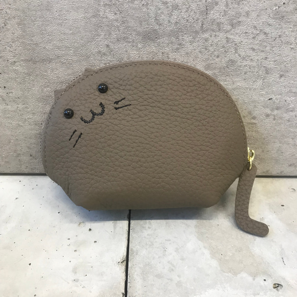 【本革】ネコキーポーチ／ネコグッズ 猫アイテム 大人可愛い ギフト プレゼント 猫好きアイテム 6枚目の画像