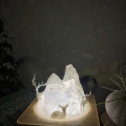 Dear Deer 天然石 ヘラジカ ナイトライト ハンドメイド 雰囲気ライト クリスマスギフト 交換ギフト 水晶原石 ホワイト 4枚目の画像