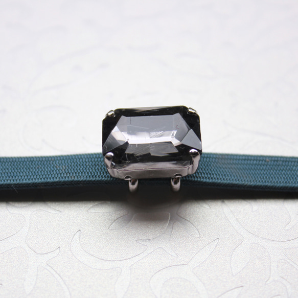●帯留 bijou rectangle●鈍色 4枚目の画像