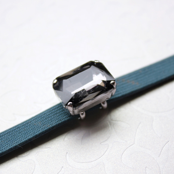 ●帯留 bijou rectangle●鈍色 2枚目の画像