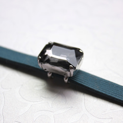 ●帯留 bijou rectangle●鈍色 6枚目の画像