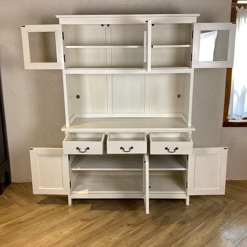 穴あけ加工済】アンティーク調 マホガニー カップボードキャビネット