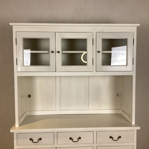 ホワイト 食器棚・カップボード 食器棚 カップボード 幅120cm 奥行48cm 高さ198cm キッチンボード