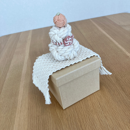 マクラメ鏡餅 マット縦長バージョン その他インテリア雑貨 macrame