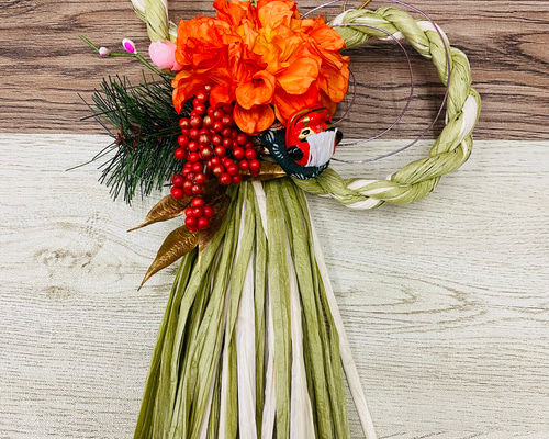 お正月　しめ縄飾り　一点飾り 正月飾り、飾りました。