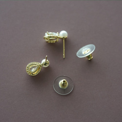 パールとドロップしずくジルコニアスタッド （ピアス・イヤリング・樹脂ピアス） [PDZ] 7枚目の画像