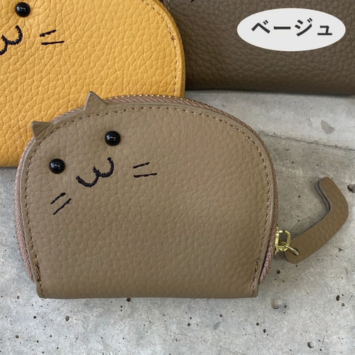 本革】ネコじゃばらカードケース／ギフト ネコアイテム ネコグッズ