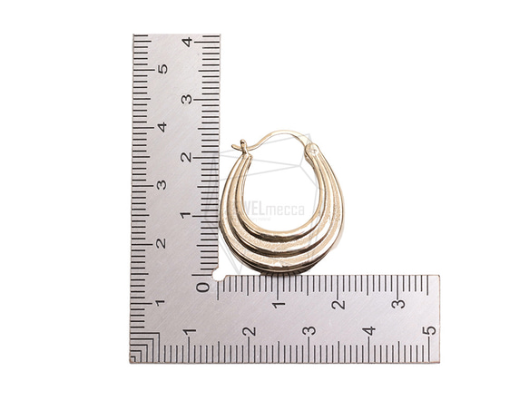 ERG-2570-G [2 件] 圓形一鍵式耳環 第5張的照片
