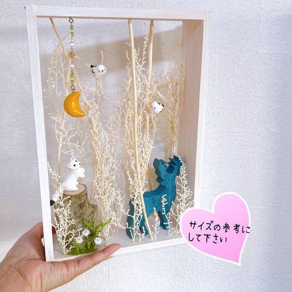 totorigiの森　ミニチュア動物　シカ　オコジョ　シマエナガ　インテリア雑貨　ミニチュア木工　壁掛け 10枚目の画像