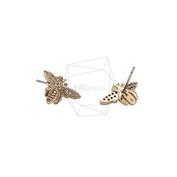 ERG-2574-G【2個入り】CZ ハニービーピアス,Honey Bee Earring Post 2枚目の画像